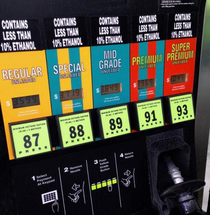 niveau ethanol au pompe